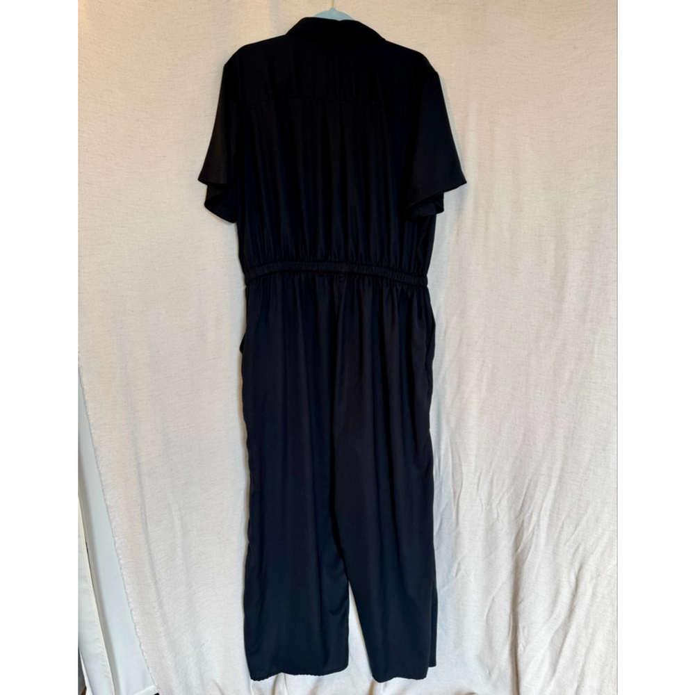 Indulge in Style Black Jumpsuit 3X Short Sleeve - Picture 2 of 5